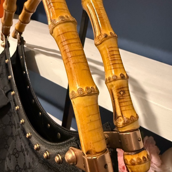 Vintage Gucci Black Bamboo Handle Women's Bag - Picture 13 of 15